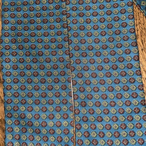 Vintage Dark Teal Blue/Green & Maroon Paisley Patterned Long Wide Scarf or Belt - Picture 5 of 5